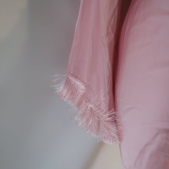 NWT Womens PatBO Light Pink Fringe Trim One Shoulder Asymmetric Oscar Dress 6 - Picture 14 of 16